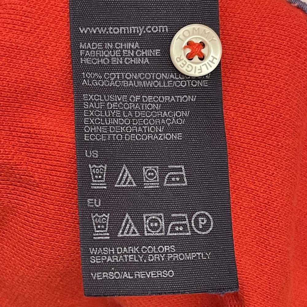 Tommy Hilfiger Polo Shirt Men XL Short Sleeve Red‎ Logo Preppy Golf - Picture 4 of 6
